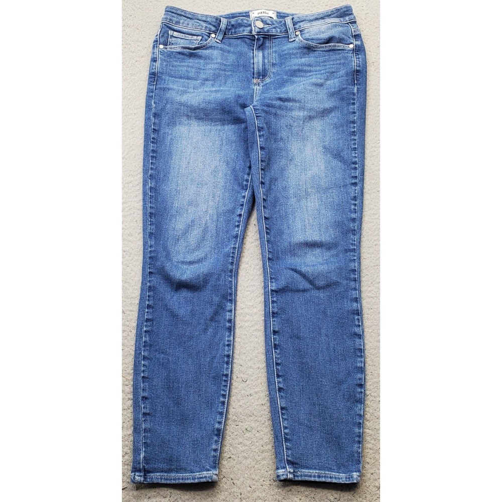 PAIGE Verdugo Crop Jeans Womens 28 Blue Denim Faded Stretch 5-Pockets Skinny Leg